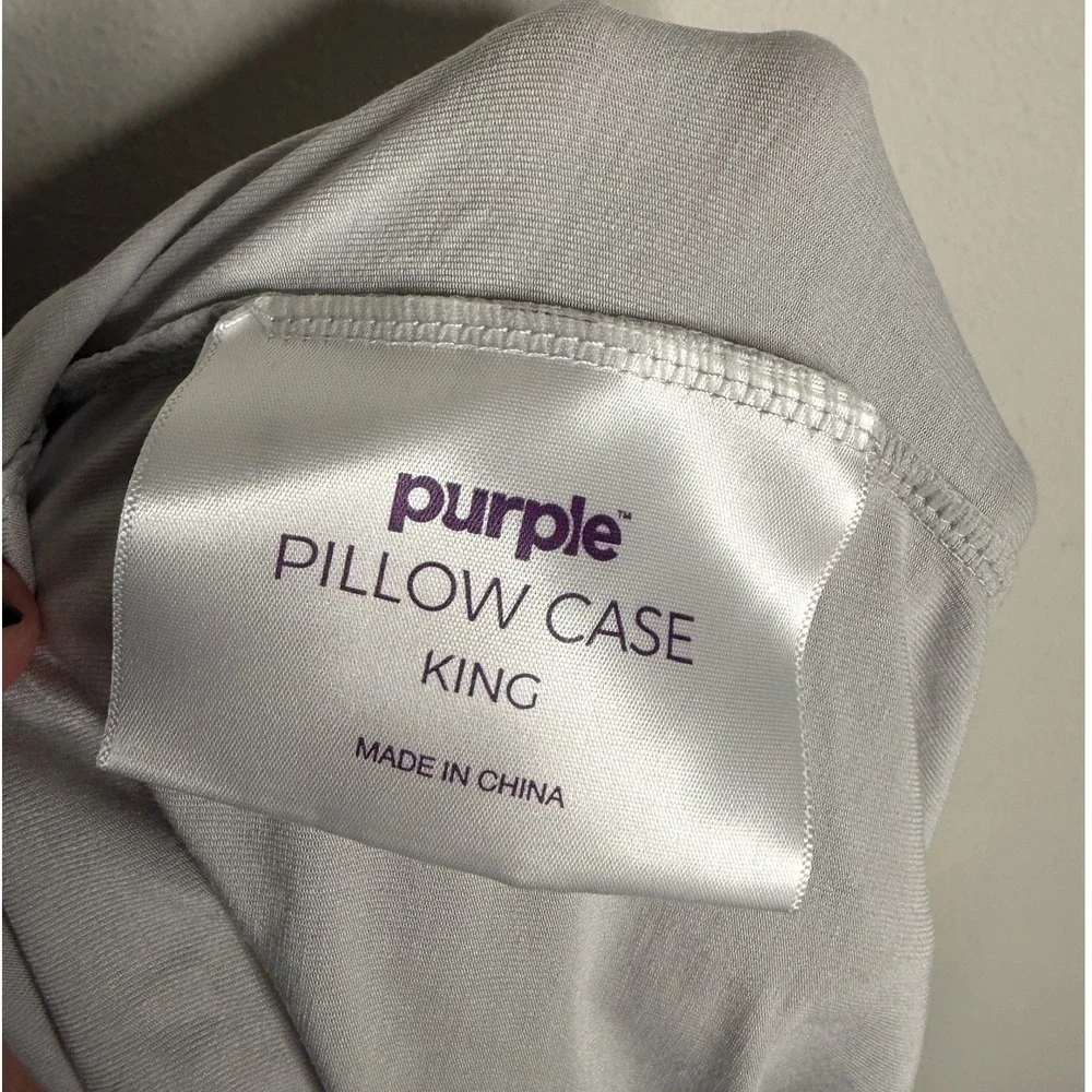 Purple King Light Gray SoftStretch Bamboo Blend Luxury Pillowcase Comfy Sleep